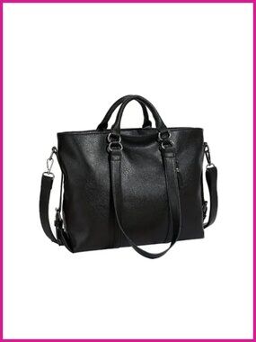 PU Leather Large Work Tote Bag Oversize Travel Bucket Handbag